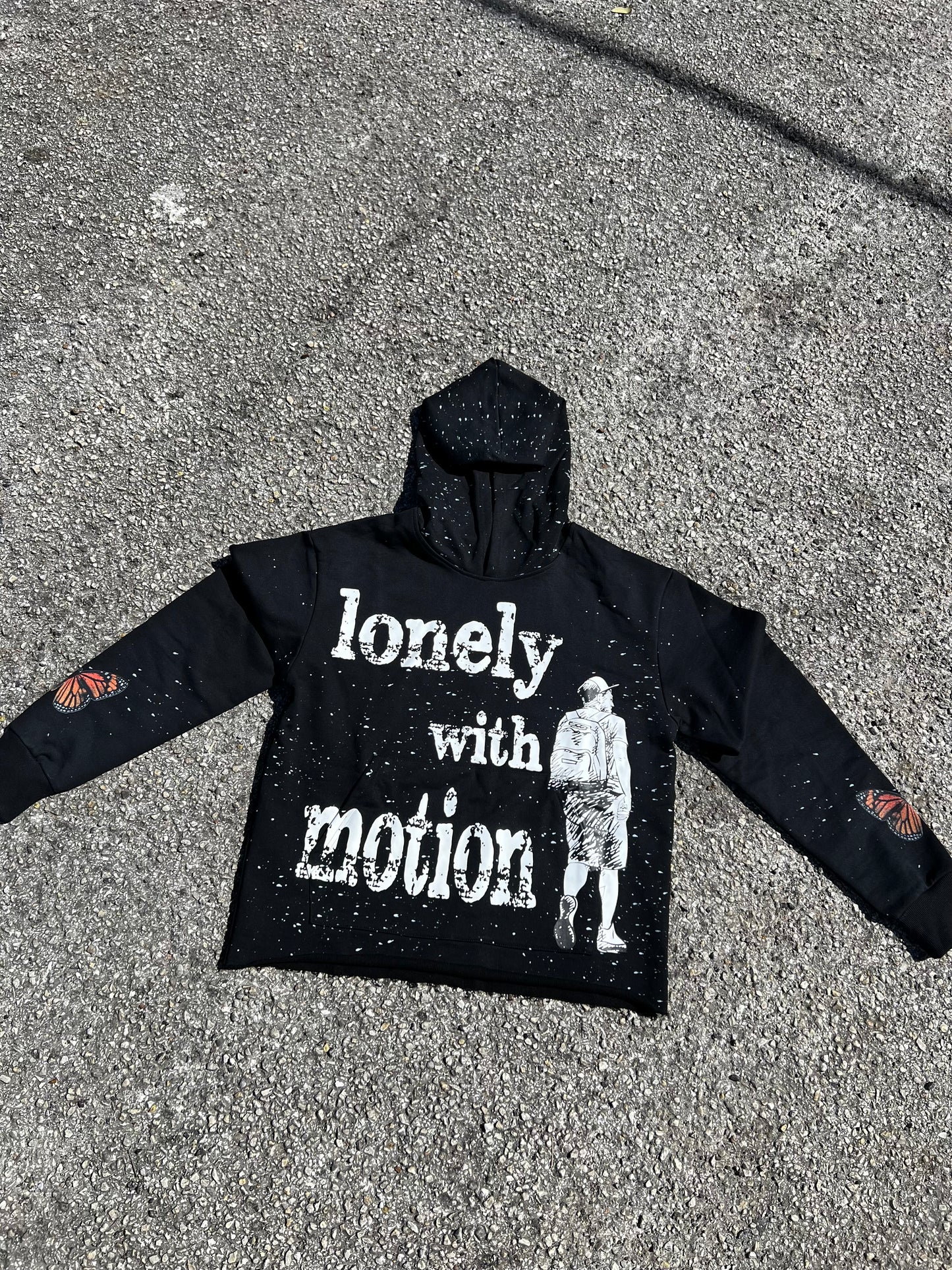 Lonely With Motion Butterfly Cropped Edition Hoodie